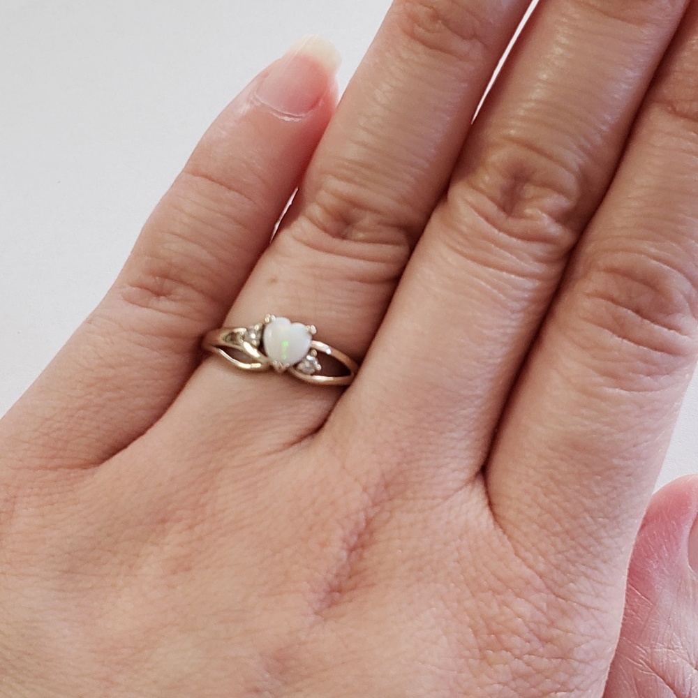 Beautiful Opal Diamonds 14 kt White Gold 6 Ring - Picture 2 of 16